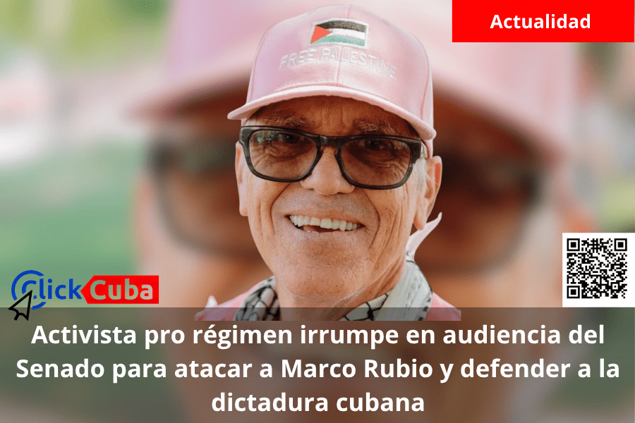 Activista pro régimen irrumpe en audiencia del Senado para atacar a Marco Rubio y defender a la dictadura&nbsp;cubana