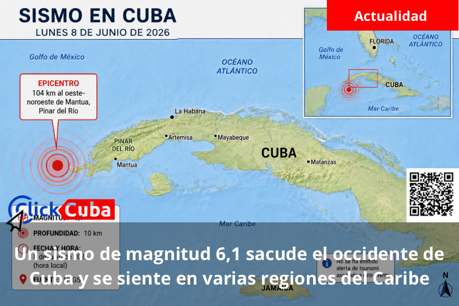 Un sismo de magnitud 6,1 sacude el occidente de Cuba y se siente en varias regiones del&nbsp;Caribe
