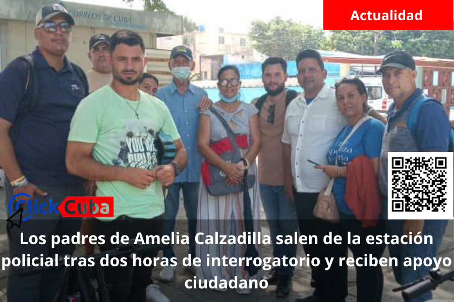 Los padres de Amelia Calzadilla salen de la estación policial tras dos horas de interrogatorio y reciben apoyo ciudadano