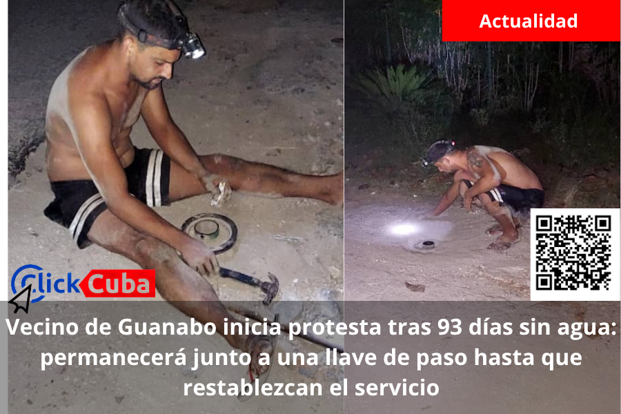 Vecino de Guanabo inicia protesta tras 93 días sin agua: permanecerá junto a una llave de paso hasta que restablezcan el servicio