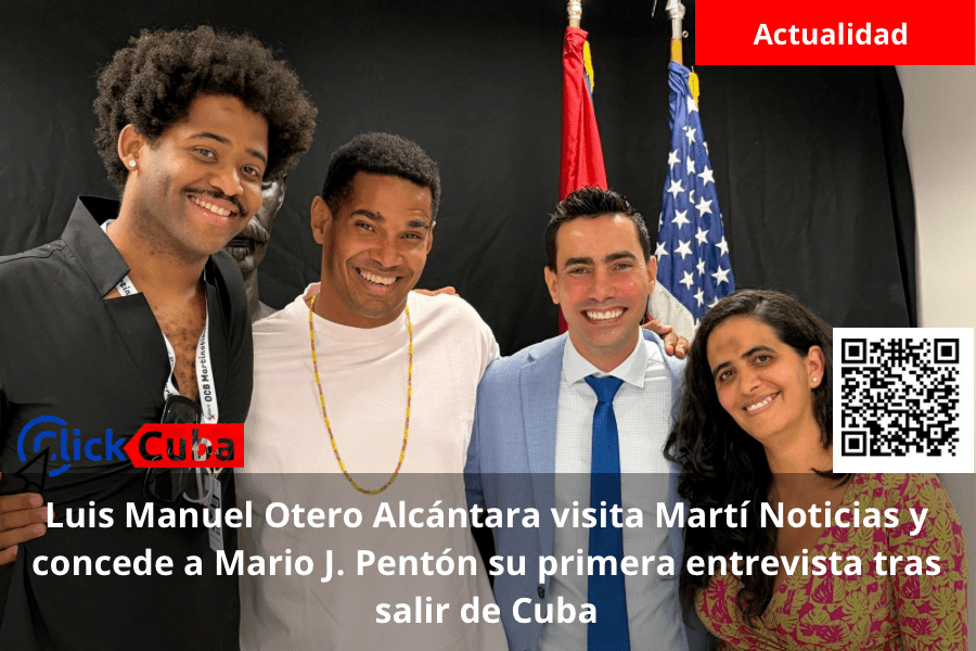 Luis Manuel Otero Alcántara visita Martí Noticias y concede a Mario J. Pentón su primera entrevista tras salir de Cuba