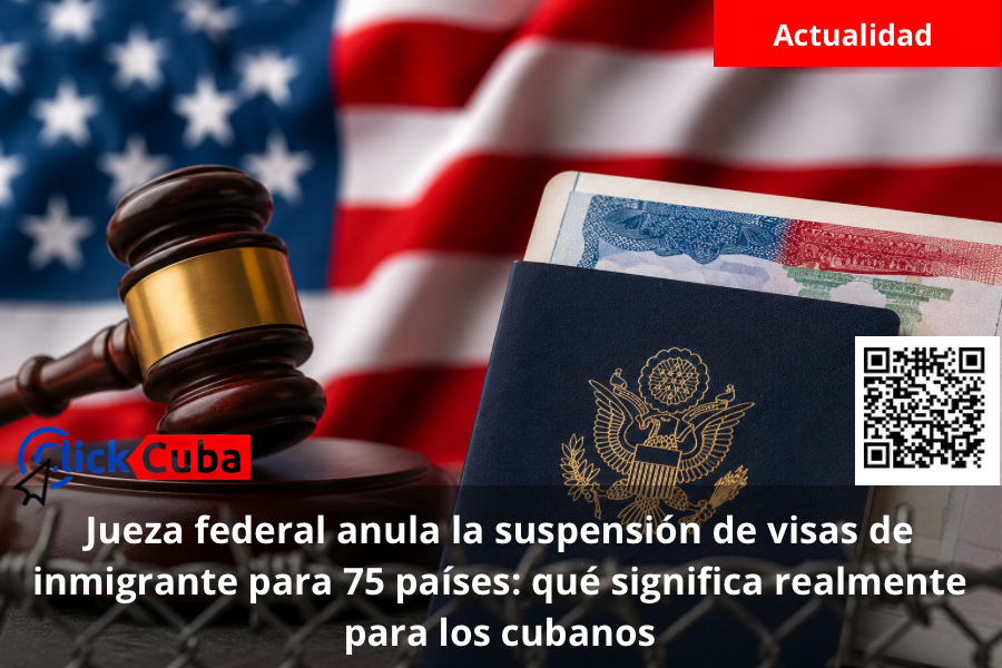 Jueza federal anula suspensión de visas para 75 países: qué cambia para los cubanos