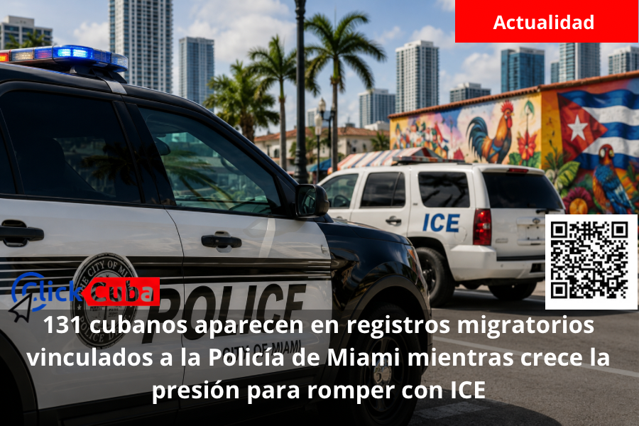 131 cubanos aparecen en registros migratorios vinculados a la Policía de Miami mientras crece la presión para romper con ICE