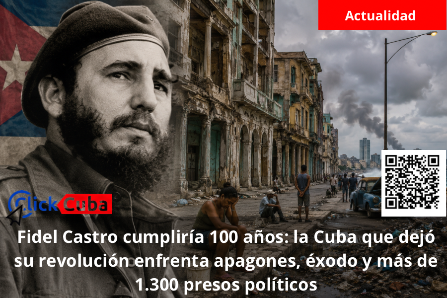 Fidel Castro cumpliría 100 años: la Cuba que dejó su revolución enfrenta apagones, éxodo y más de 1.300 presos políticos