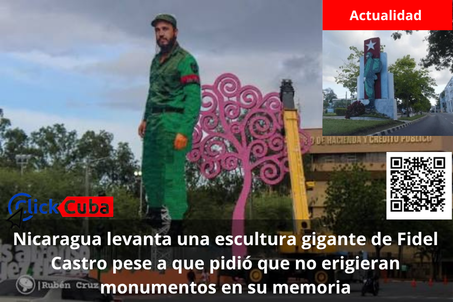 Nicaragua levanta una escultura gigante de Fidel Castro pese a que pidió que no erigieran monumentos en su memoria