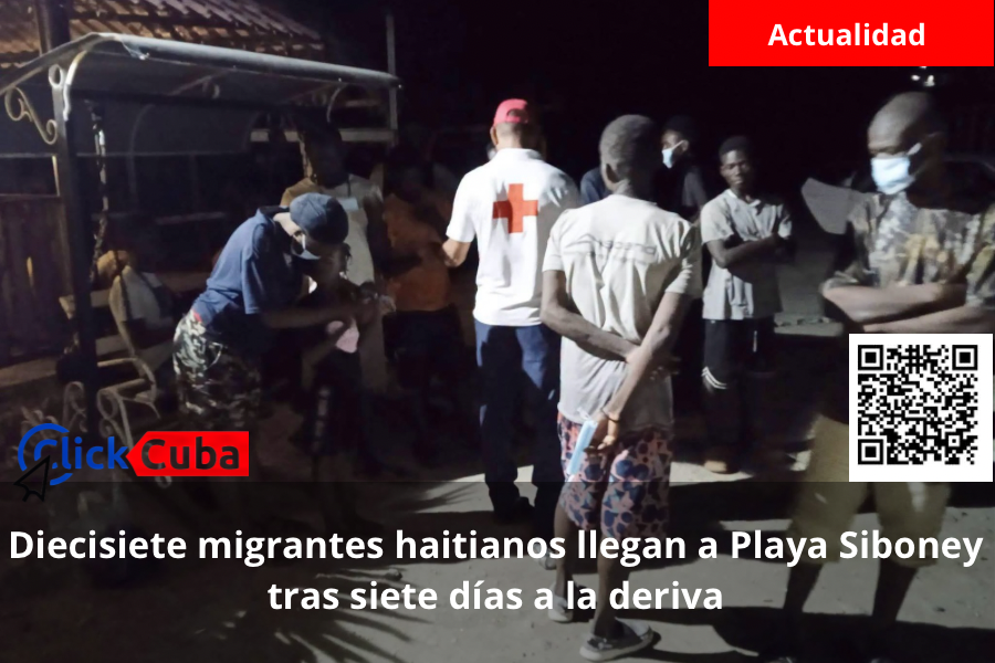 Diecisiete migrantes haitianos llegan a Playa Siboney tras siete días a la deriva