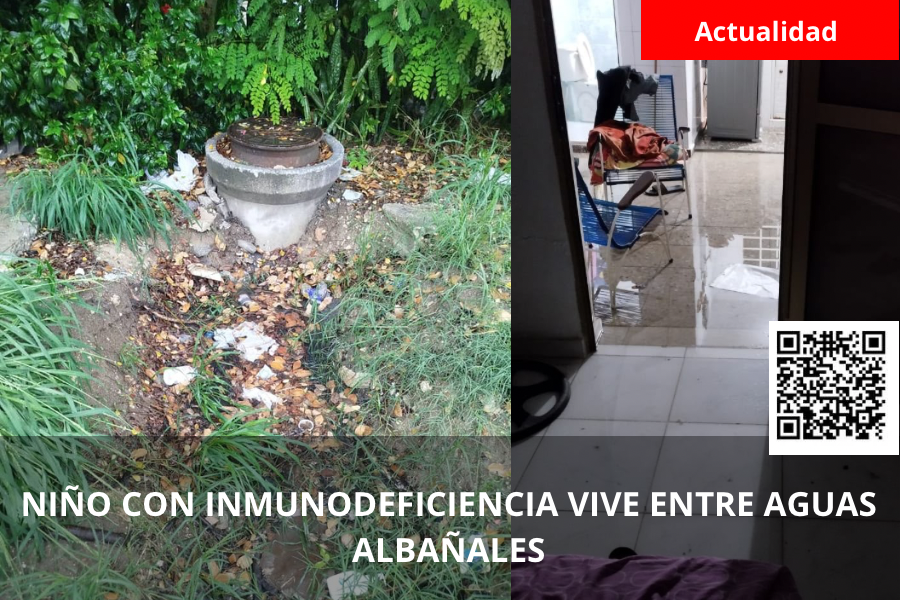 Aguas albañales invaden la casa de un niño inmunodeficiente en La Habana