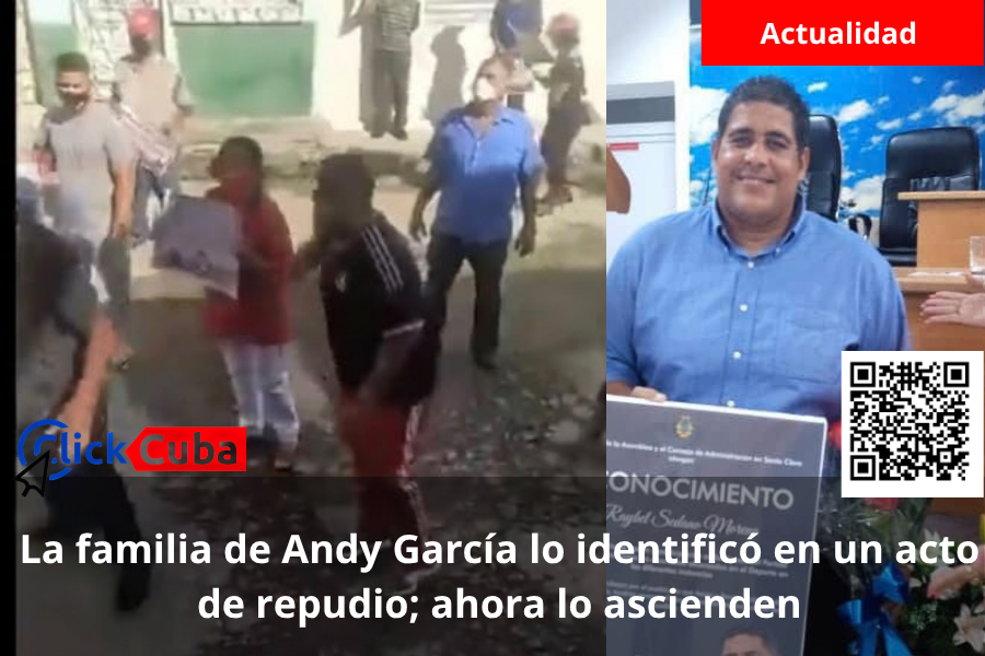 Ascienden a Raybel Sedano, identificado por la familia de Andy García en un acto de repudio