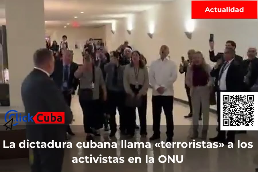 Diplomáticos de la dictadura cubana gritan «terroristas» a los activistas que fueron a la ONU a denunciar la represión