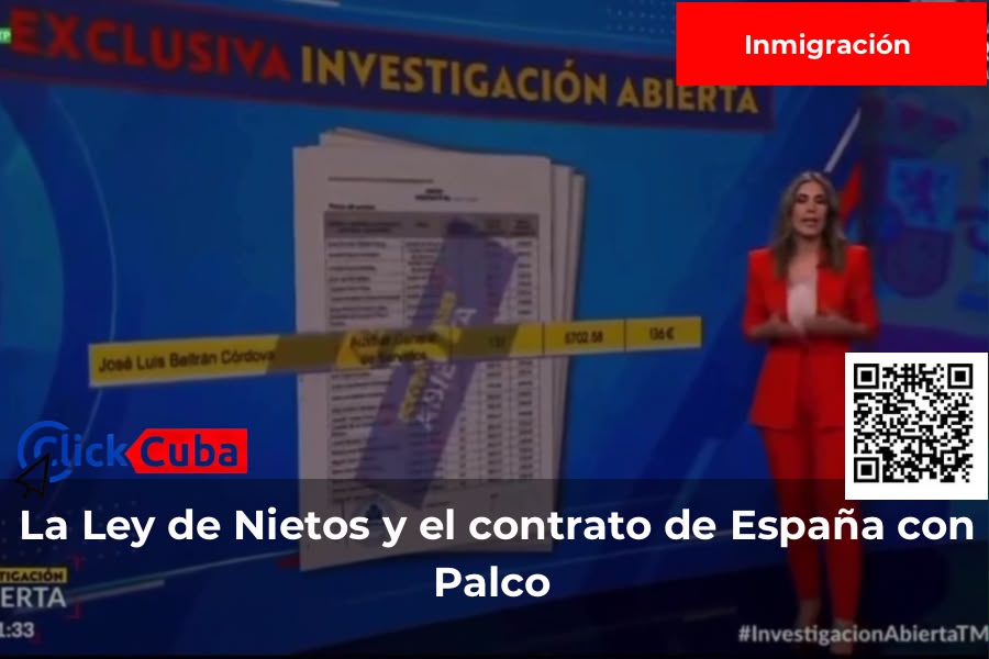 La Ley de Nietos y el contrato de España con Palco. Captura de Investigación Abierta, Telemadrid.