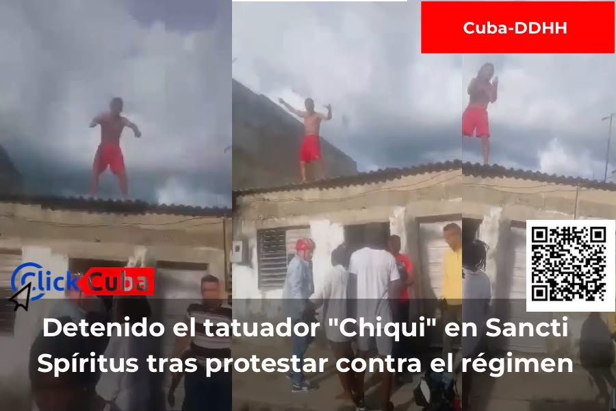 Oscar Echevarría Rubio, «Chiqui», llevado al Vivac de Sancti Spíritus tras protestar contra la dictadura, denuncia su hermana