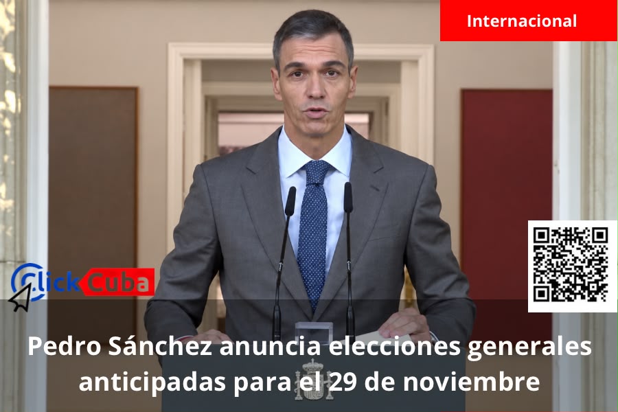 Pedro Sánchez anuncia elecciones generales anticipadas para el 29 de noviembre