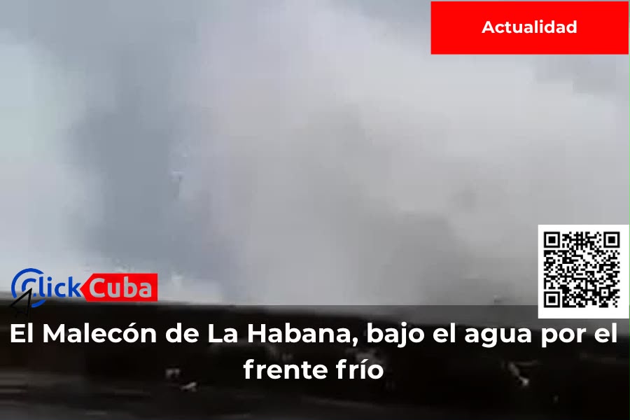 El Malecón de La Habana, bajo el agua por el frente frío
