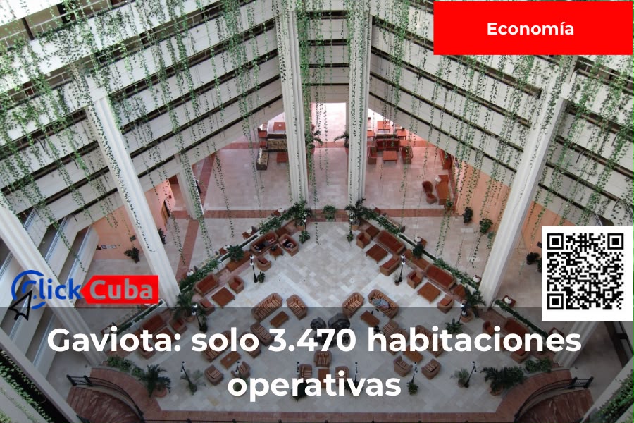 Portada: Gaviota, solo 3.470 habitaciones operativas. Interior del hotel Blau Varadero, imagen de archivo.