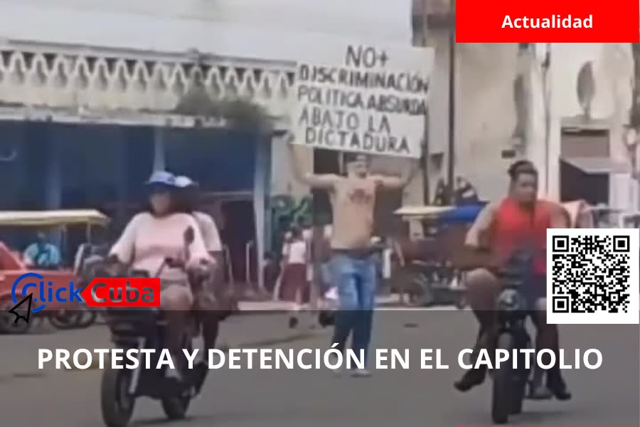 Detenido tras protestar con un cartel de «Abajo la dictadura» frente al Capitolio