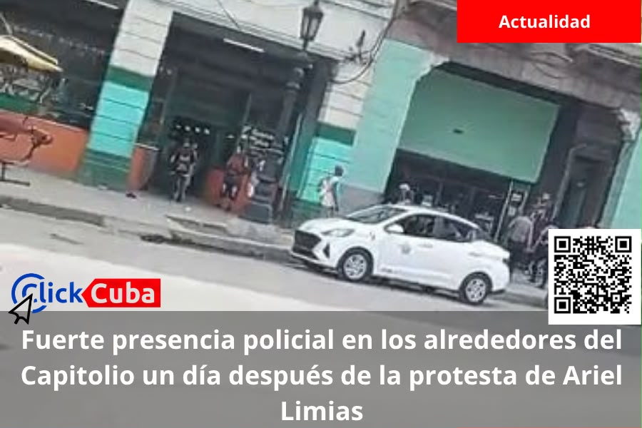 Operativo policial en los alrededores del Capitolio de La Habana un día después de la detención de Ariel Limias Leyva