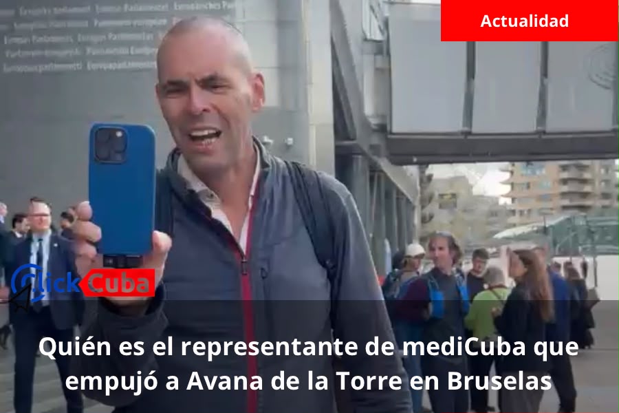 Un representante de mediCuba empuja a la activista Avana de la Torre frente al Parlamento Europeo: quién es Beat René Schmid